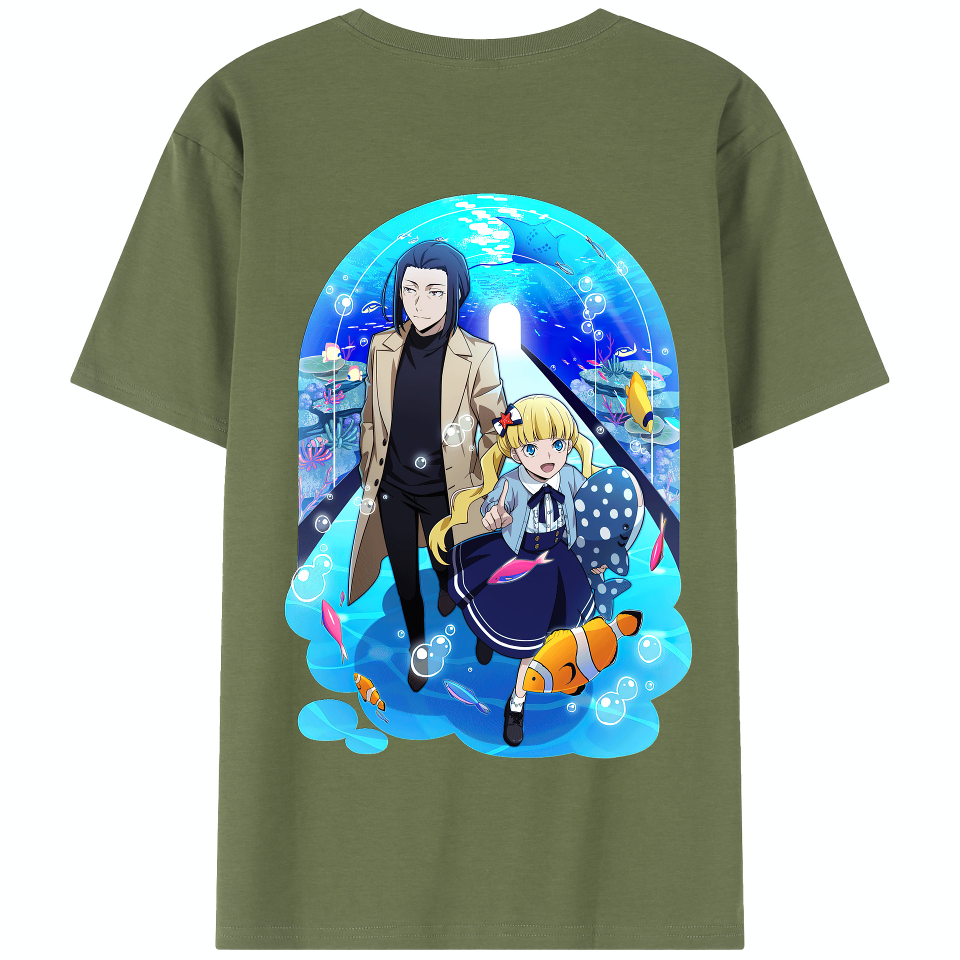 （画像用） 文豪ストレイドッグス Bungo Stray Dogs 綿100％半袖Tシャツ（背面プリント）